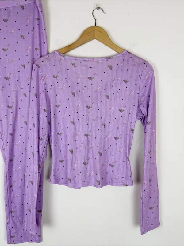 For Love & Lemons Victoria's Secret Pointelle Long Sleeve Pajama Set - Image 4