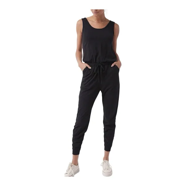 Pact Black‎ Organic Cotton All Day Easy Boho Resort Overall Jumpsuit Size Large - Image 9