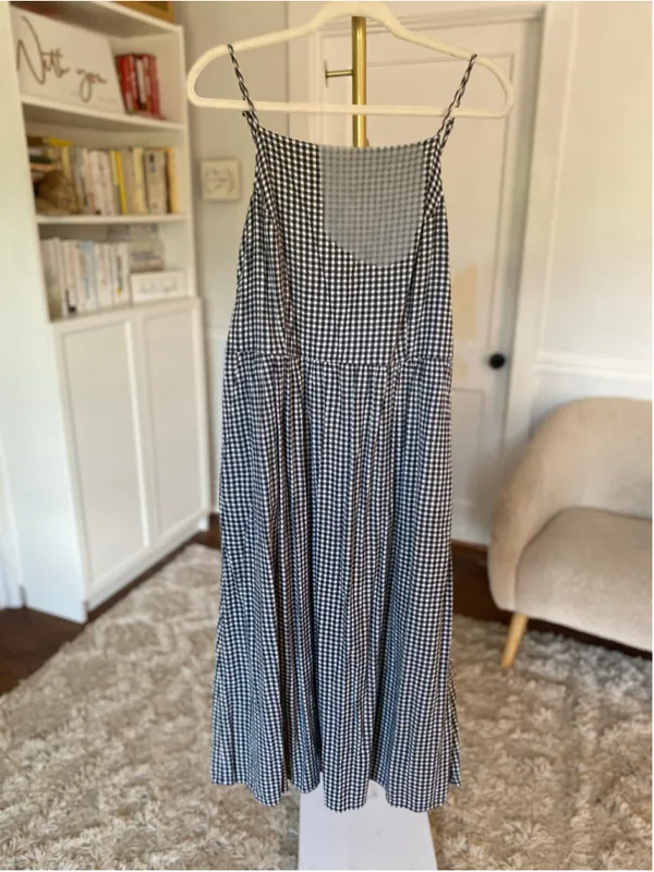 Old Navy Gingham Midi Dress Cottagecore Prairie Milkmaid Picnic Coastal Country - Image 2