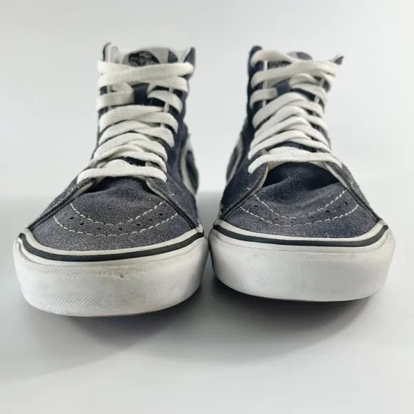 Vans Old Skool Sk8-Hi Canvas Suede High Skate Sneakers Shoes Blue Grey Women 7 - Image 2