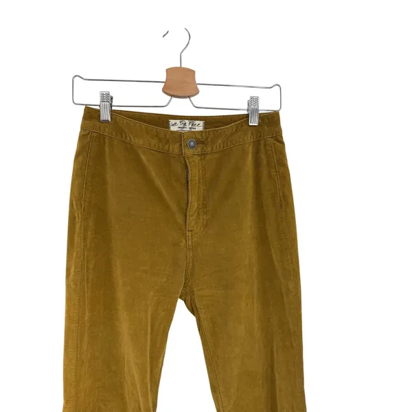 Free People Just Float‎ On Corduroy Flare Pants Mustard Yellow Size 27 - Image 3