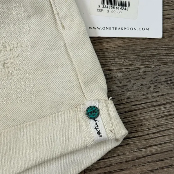 One Teaspoon‎ Hawks High Rise Twisted Cuff Hem Distressed Shorts - Size 26 - NWT - Image 6