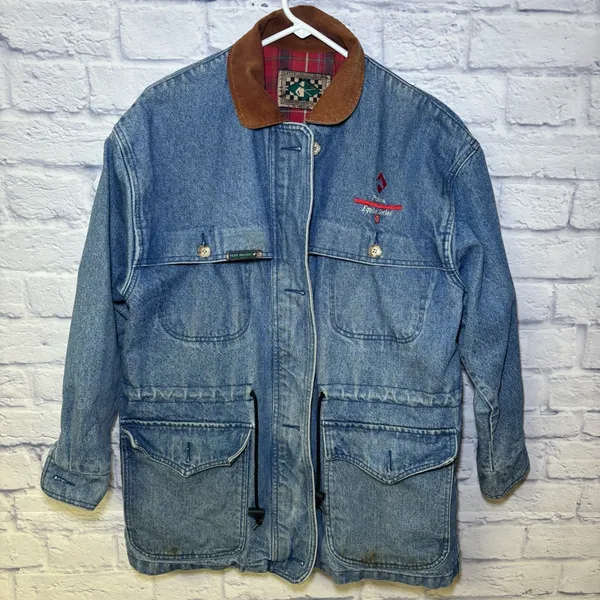 Rode Walker Vintage Chore Barn Field Coat Blue Denim Jacket Men's Medium USA - Image 2