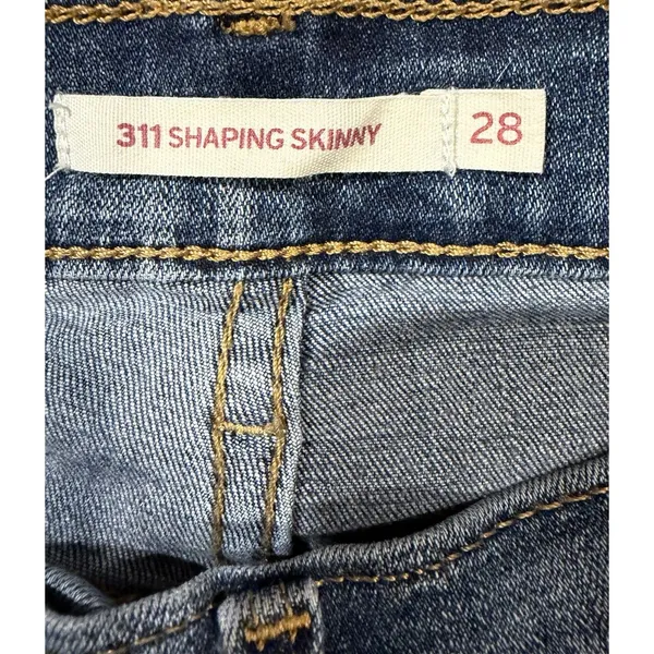 Levis Jeans Women's 311 Shaping Skinny Medium Wash Blue Denim Stretch Casual 28 - Image 6