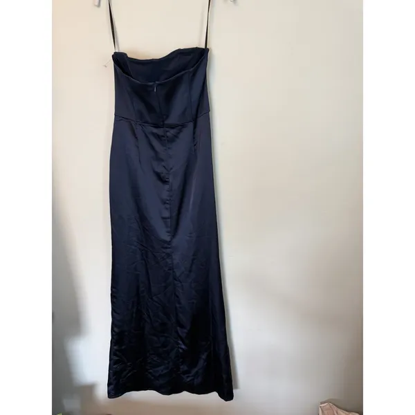 After Six 6888 Strapless Corset Satin Gown Midnight Navy Blue 4 - Image 5