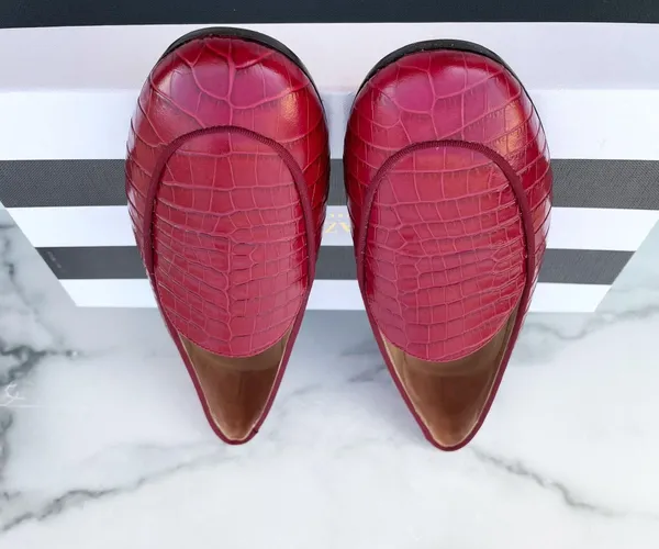 Purist crocodile effect leather loafers moccasins IT 35.5 US 5.5 - Image 5