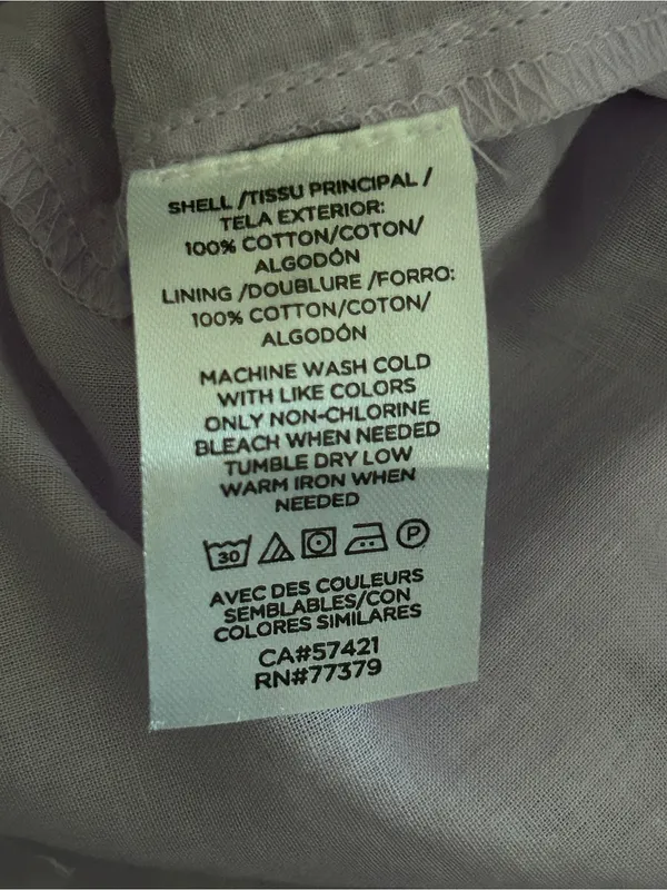MWT Ann Taylor Eyelet Short Sleeve Lined Blouse Lavender Classic Scoop Neck Sz S - Image 3