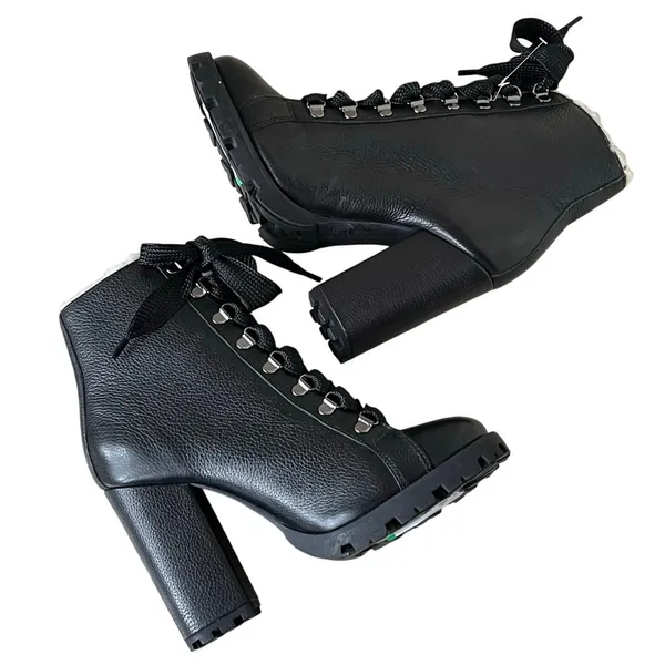 Schutz Zhara Winter Bootie Womens 8.5 B Black Lace Up Chunky Combat Boots Grunge - Image 6