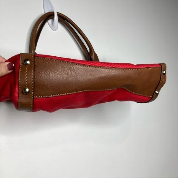 Fossil red‎ canvas handbag - Image 3