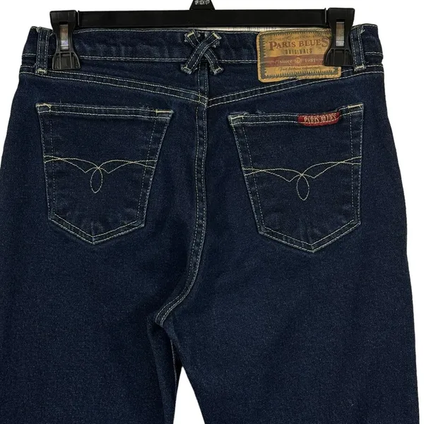 Paris Blues JRS SZ 9 Flare Jeans Mid-Rise Zip-Fly Rear Pockets Medium Wash Blue - Image 4