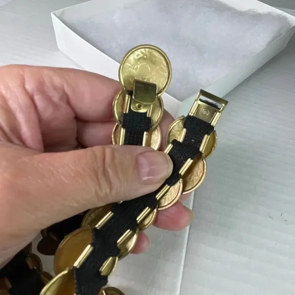 VTG coin belt stretch gold colored. - Image 5