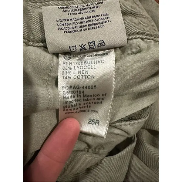 Adriano Goldschmied Green‎ The Evan Relaxed Pleated Trouser Pants Sz 25R NEW - Image 7