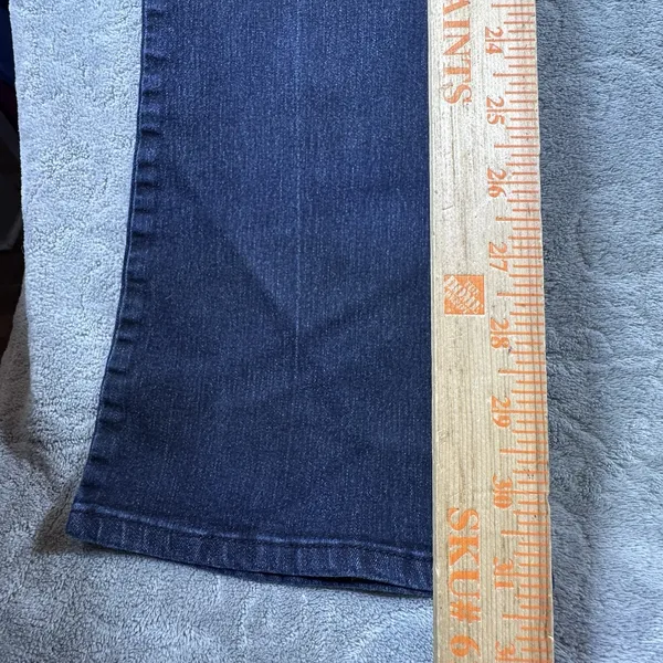 Democracy Ab Solution Bootcut Jeans Womens 10 Stretch Distressed Rips Boho Dark - Image 3