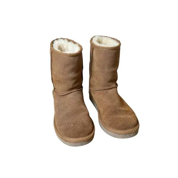 KOOLABURRA BY UGG Tan Leather Short Faux Fur Lined‎ Boots Size 6 Casual Neutral - Image 3