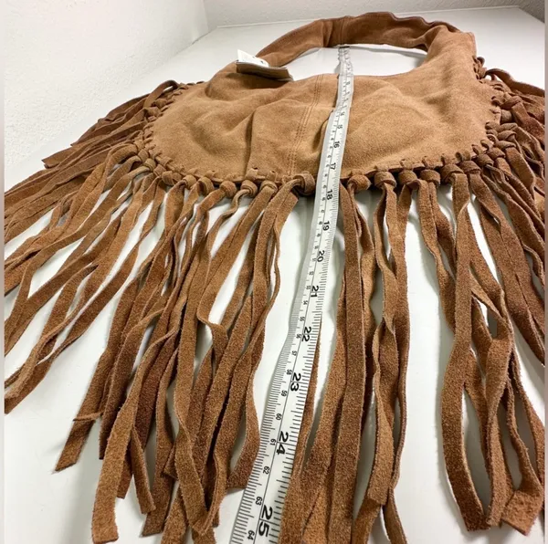 Free People Riley Suede fringe bag in copper sungold without tags - Image 7