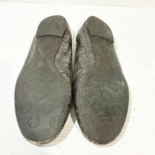 TORY BURCH Reva Lizard Embossed Leather Ballet Flats Size 9‎ - Image 9