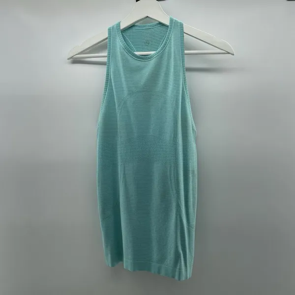 Lululemon Size 4 Swiftly Tech Racerback Tank Top Heathered Peacock Blue Seamless - Image 4