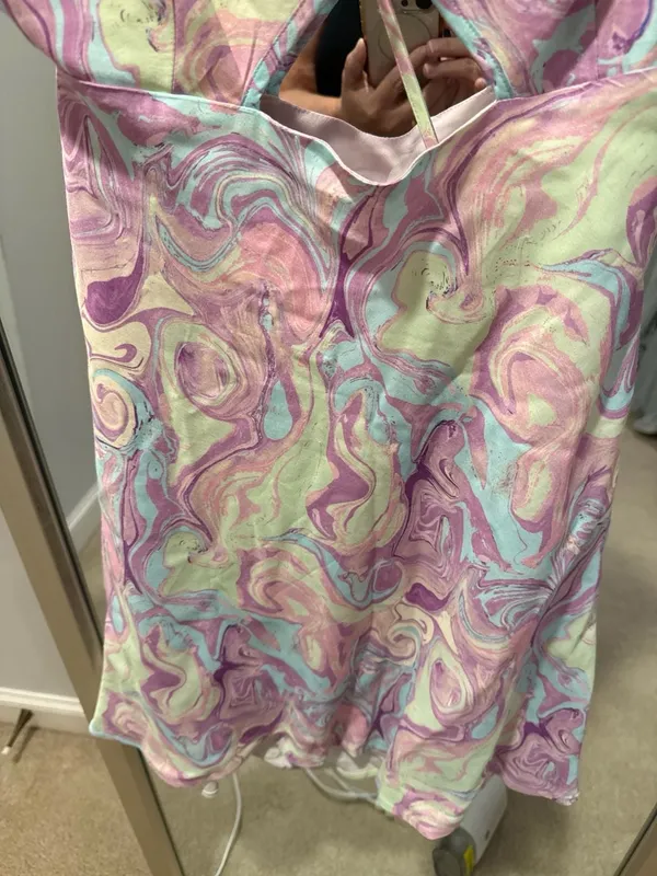 Zara Marble Print Cutout Mini Dress Size L - Image 2