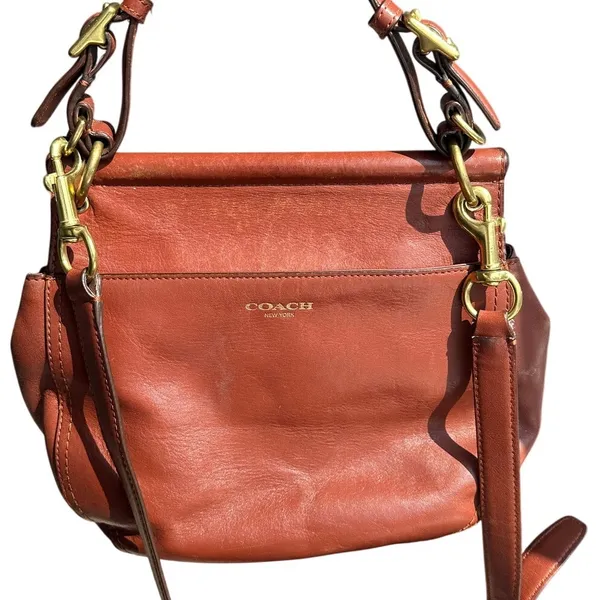 Coach Legacy New Willis 22382 Cognac Leather Crossbody Satchel Turnlock Tassel - Image 9