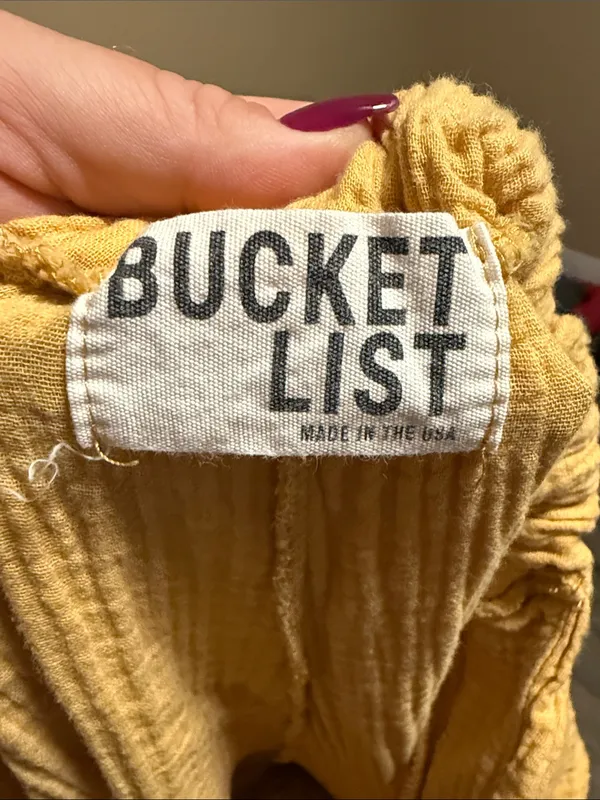 BUCKETLIST Mustard Gauze Drawstring Joggers Yellow Size M - Image 2