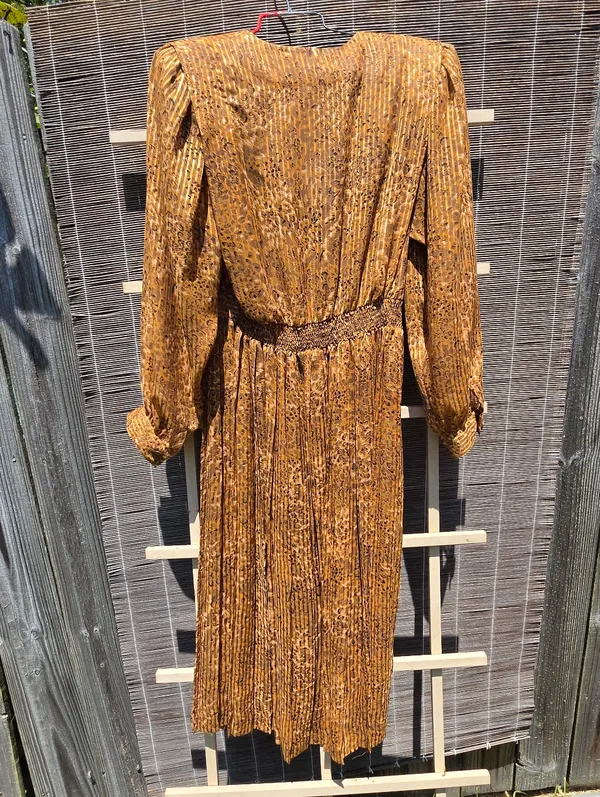 vintage 1980s Leslie Fay sheer animal-print midi dress 10 - Image 11