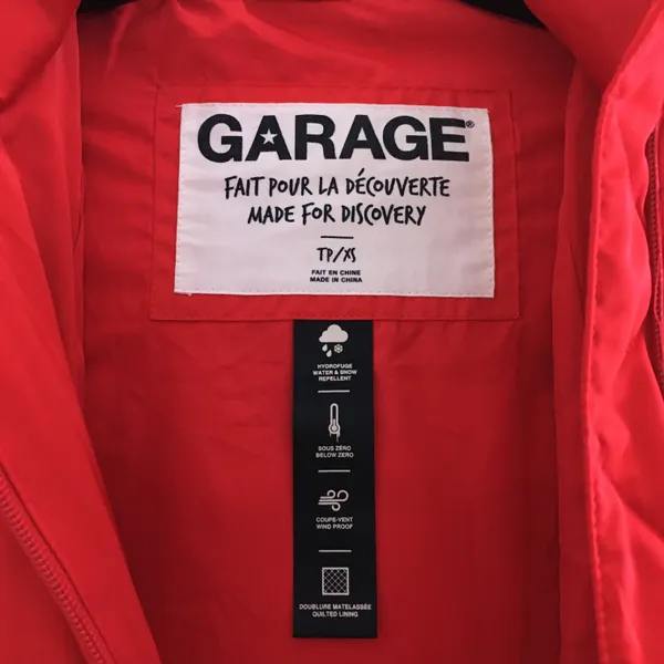 Garage Red Puffer Drop Shoulder Jacket - Image 3