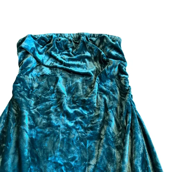 Silence + Noise Luna Velvet Midi Dress High Slit Strapless Flowy Size XS NWT - Image 7