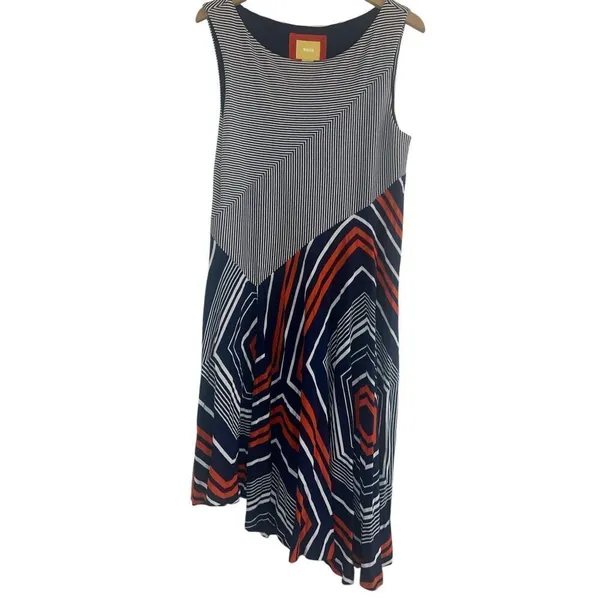 ✨Maeve Anthropologie Cameron assymetric swing Sz Medium dress✨ - Image 6