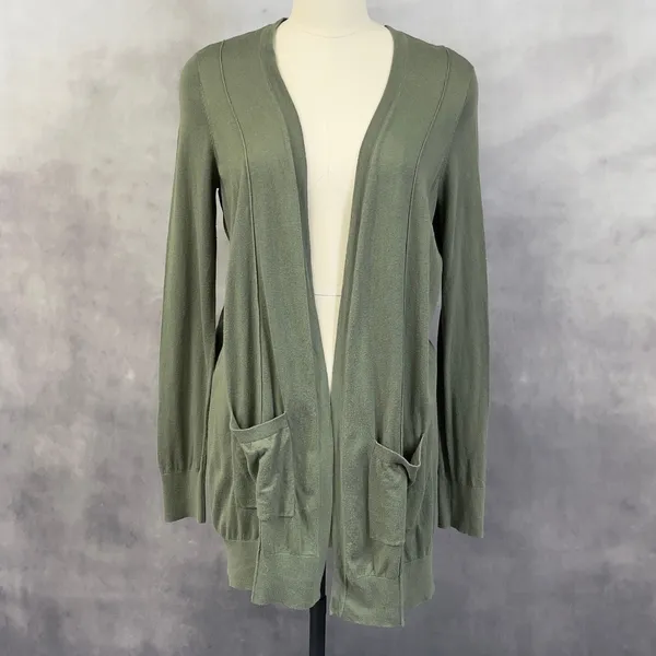 Abercrombie‎ Fitch Cardigan Sweater Women Medium Open Front Soft Layering Earthy - Image 12