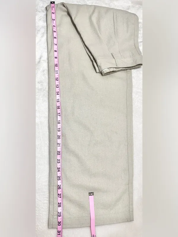 Risen Jeans Linen Blend Wide-Leg Pleated Trouser Pants Size Medium - Image 9