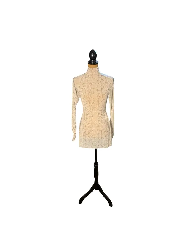 NWT SKIMS Milky Sheer Tunic M Stone Pastel Snake Print Mock Neck Mesh Rare - Image 2
