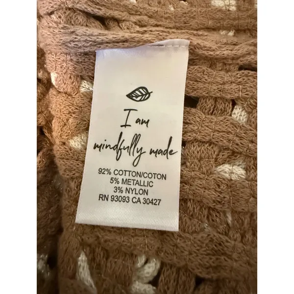 Nic zoe brown cream knit jacket cardigan nwt boho cottage dainty y2k bohemian xl - Image 9