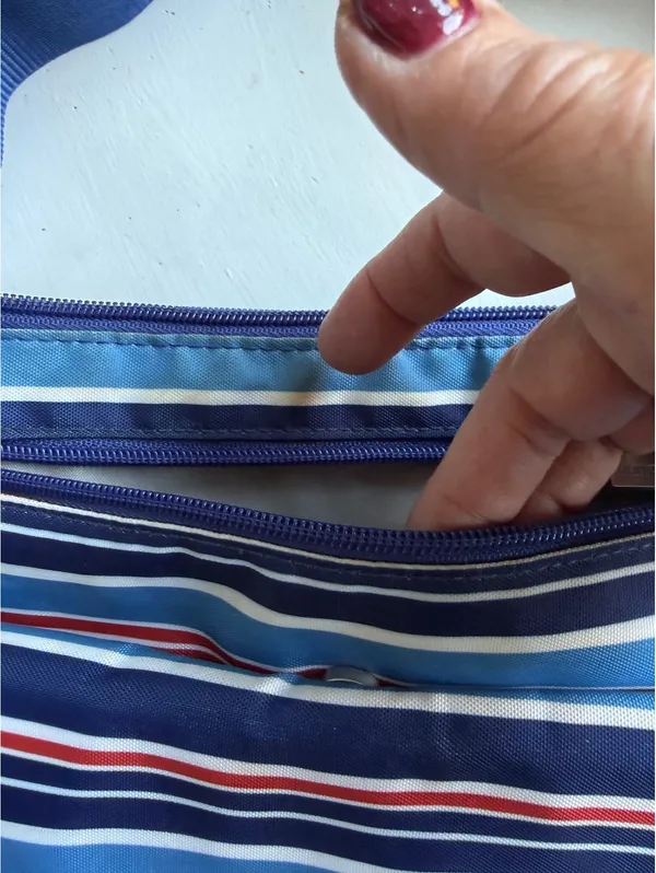 Baggallini Blue Multi-Color Stripe Crossbody Bag - Image 5
