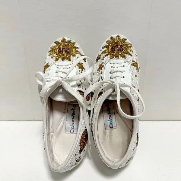 VTG Colorwerks Beaded Sneakers White Size 6 - Image 8
