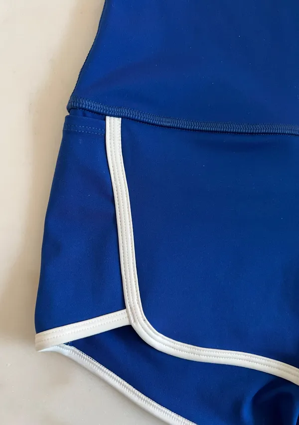 Free People Movement Sapphire Skies Combo Blue White Island Time Shorts - Image 3