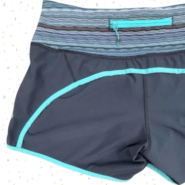 Lululemon Run Times Shorts Navy Space Dye Retro Style Athletic Running Size 4 - Image 3