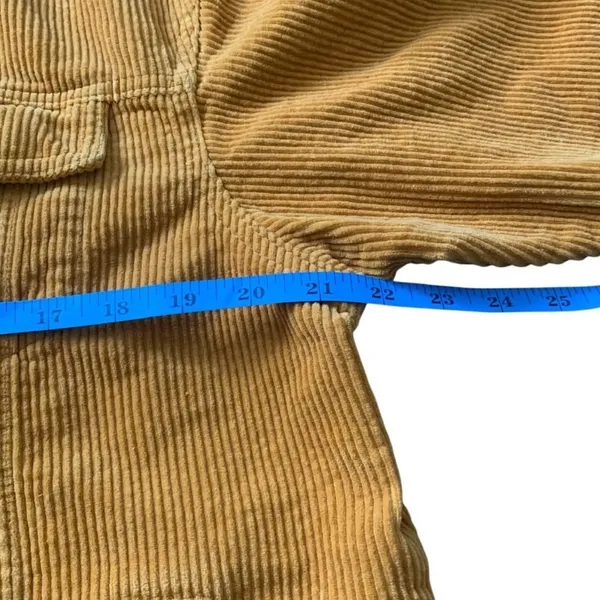 Zara Corduroy Shacket Women XS Mustard Yellow Frayed‎ Hem Boho Utility Core - Image 5