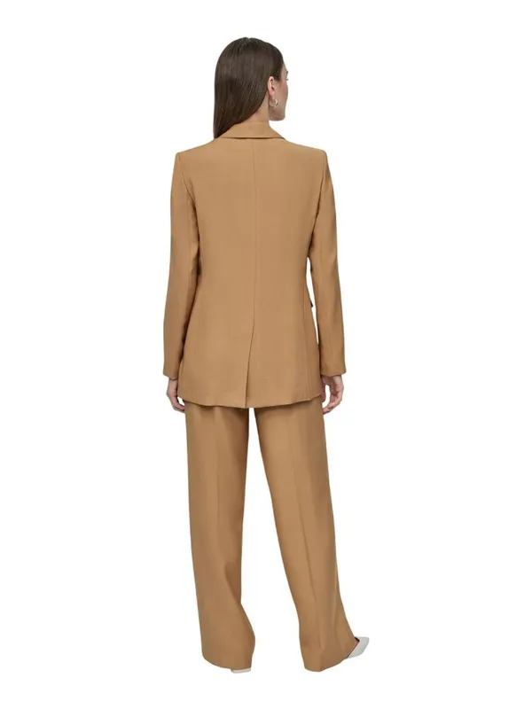 NWT DKNY Womens Single-Button Front Pocket Notch Collar Blazer Whiskey Brown 6 - Image 2