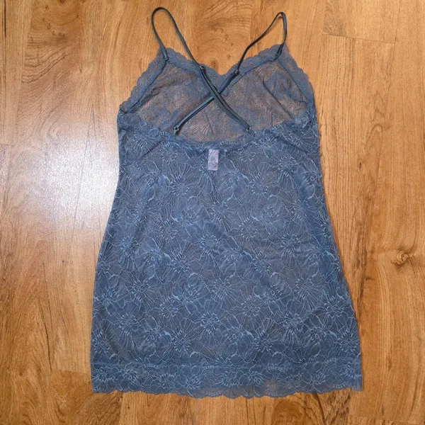 Victoria's Secret Blue Sheer Floral Lace Slip Dress - Image 6