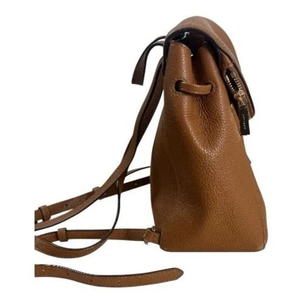 Kate Spade New York Leila Medium Flap Backpack Brown Pebbled Leather - Image 4