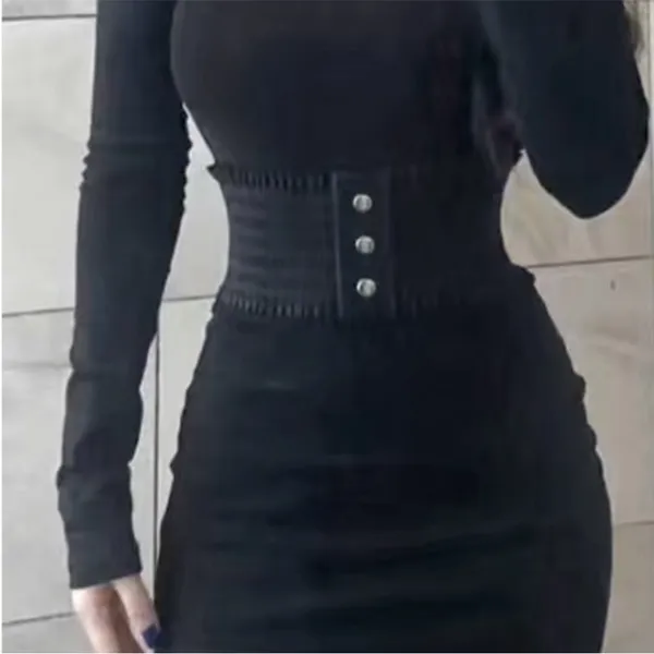 Plus Size‎ Wide Waistband Elegant Elastic Belt Vintage Dress Coat Girdle Waspie - Image 3
