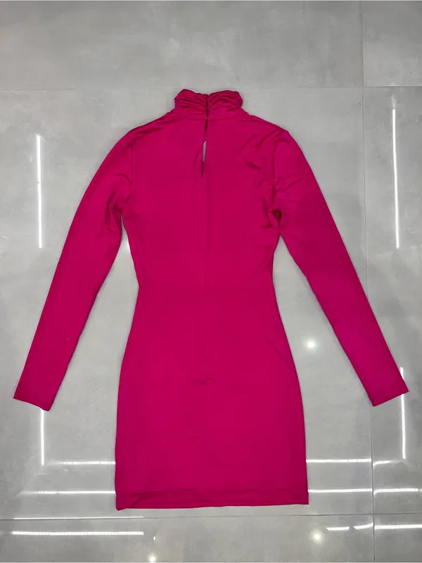 AMANDA UPRICHARD Beliza Mini Dress in Hot Pink - Image 5