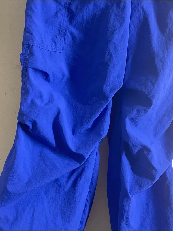 Love Tree Nylon Cargo Pants size S Blue Purple Parachute Jogger Lightweight - Image 7