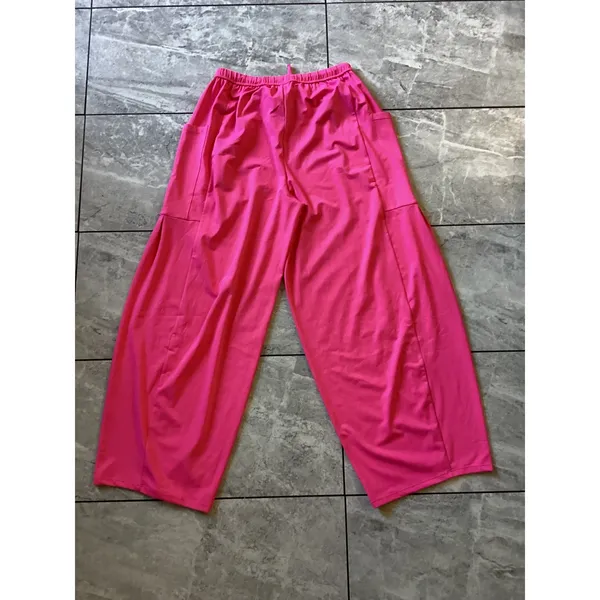 Halara Hot Pink Wide Leg Cargo Pants Drawstring Elastic Waist Womens Small - Image 5