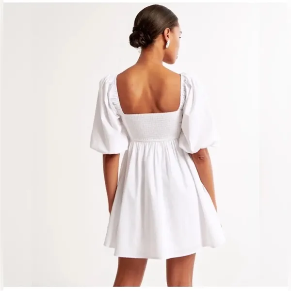 Abercrombie & Fitch Emerson Mini Poplin Cotton Dress in White Size XS - Image 5