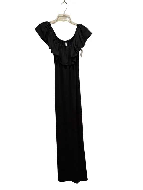 24seven Ruffle Off Shoulder Maxi Dress Black Women’s Size Large Stretch - Image 7