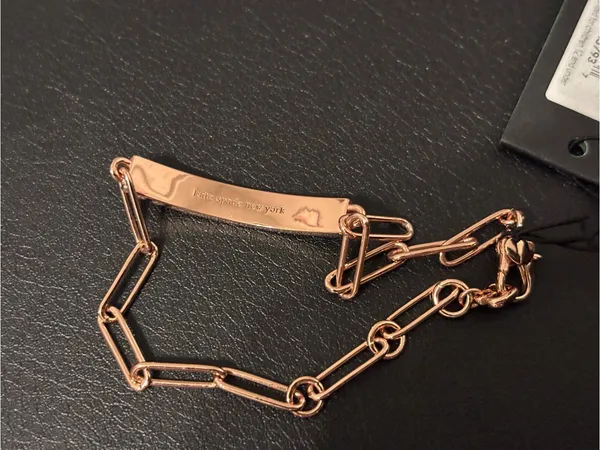 Kate Spade-Stop And Smell Roses ID Bracelet in Rose Gold Tone - Image 4