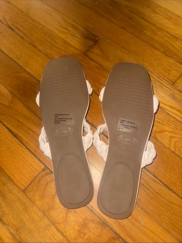 Steve Madden Braided Double-Strap Slide Sandals - White - Image 3