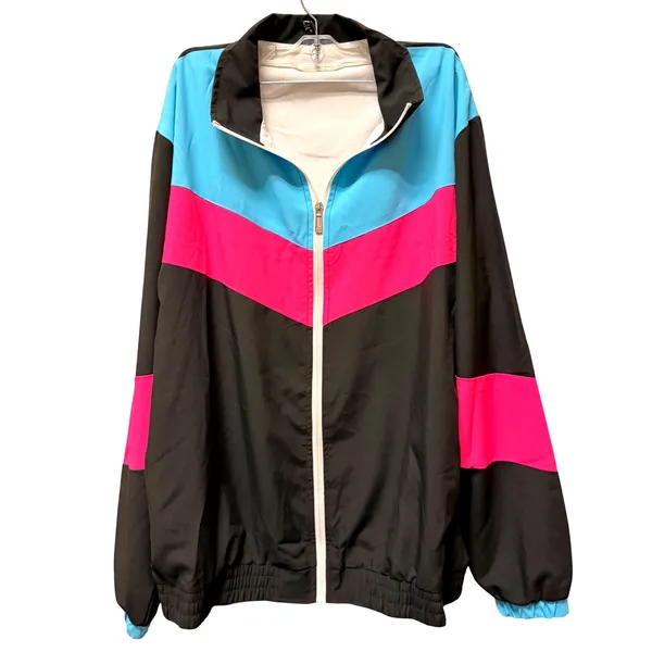 NWOT Unisex 90s Tracksuit Costume 80s Windbreaker Jacket Pants Set Blue Pink M‎ - Image 5