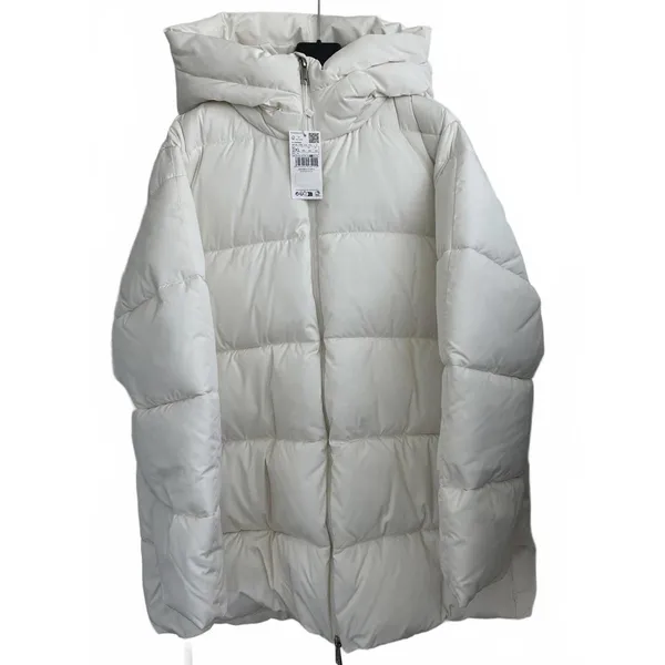 Mango Hood Quilted Coat Puffer Jacket Off White NWT 2XL - Image 4